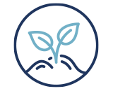 An icon of a small plant growing out of dirt (mini)